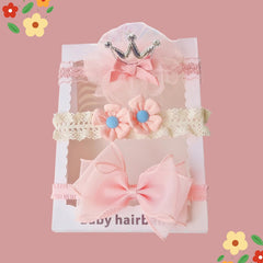 SYGA 3 Pcs Baby Girl Headband Soft Flower Bow Strechable Hairband Suitable For Newborns, Infants, Toddlers and Kids 0-3 Years(Color - 1042)