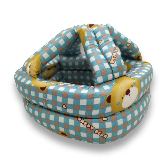 SYGA 1 Piece Infant, Toddler & Baby Child Helmet Head Protector Cushion Bonnet_Pig in Checks Design_ Blue