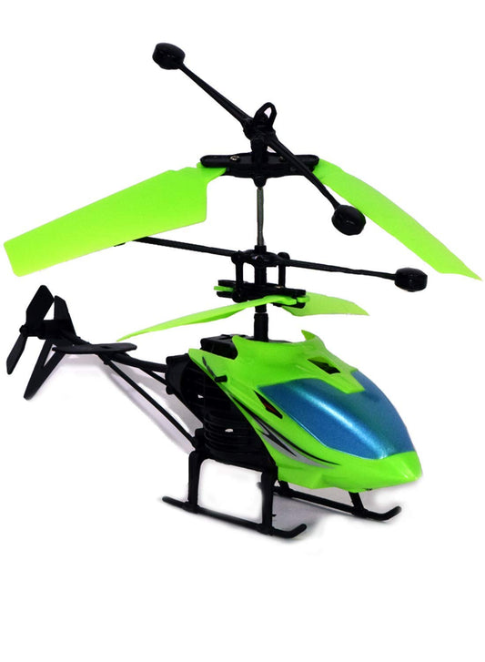 Syga High Speed Velocity Induction Remote Control & Rechargeable Flying Helicopter with Unbreakable Blades Infrared Sensors Plastic, Pack of 1, Multicolor