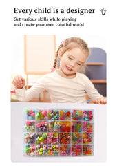 SYGA Beads for Kids Crafts Children's Jewelry Making Kit DIY Bracelets Necklace Hairband and Rings Craft Kits Birthday for 4, 5, 6, 7-Year-Old Little Girls-Multicolor (DIYBeadsSet-21)
