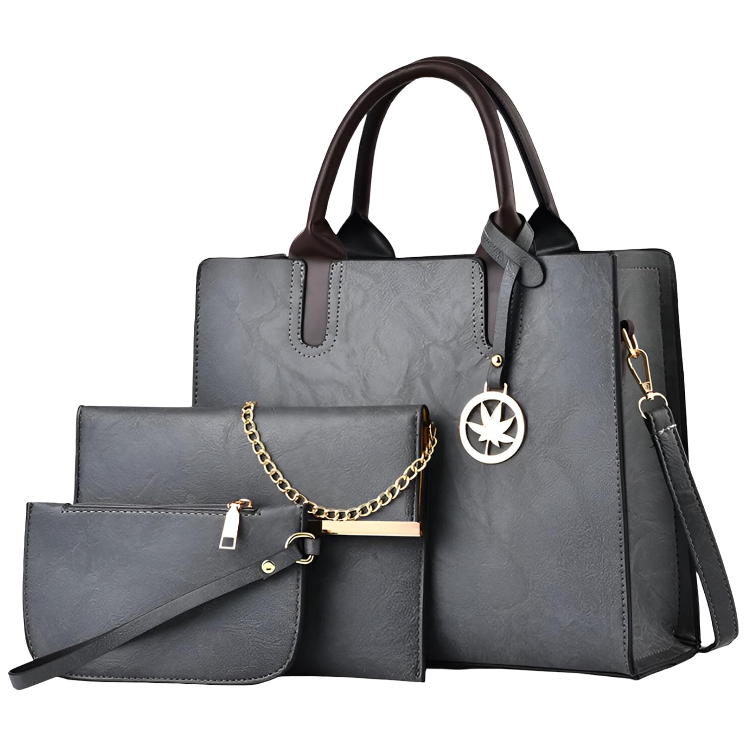 SYGA 3-Piece Women's Handbag, Sling Bag & Wallet Set | Large Capacity Handbag Set | Stylish Shoulder Tote for Daily & Party Use