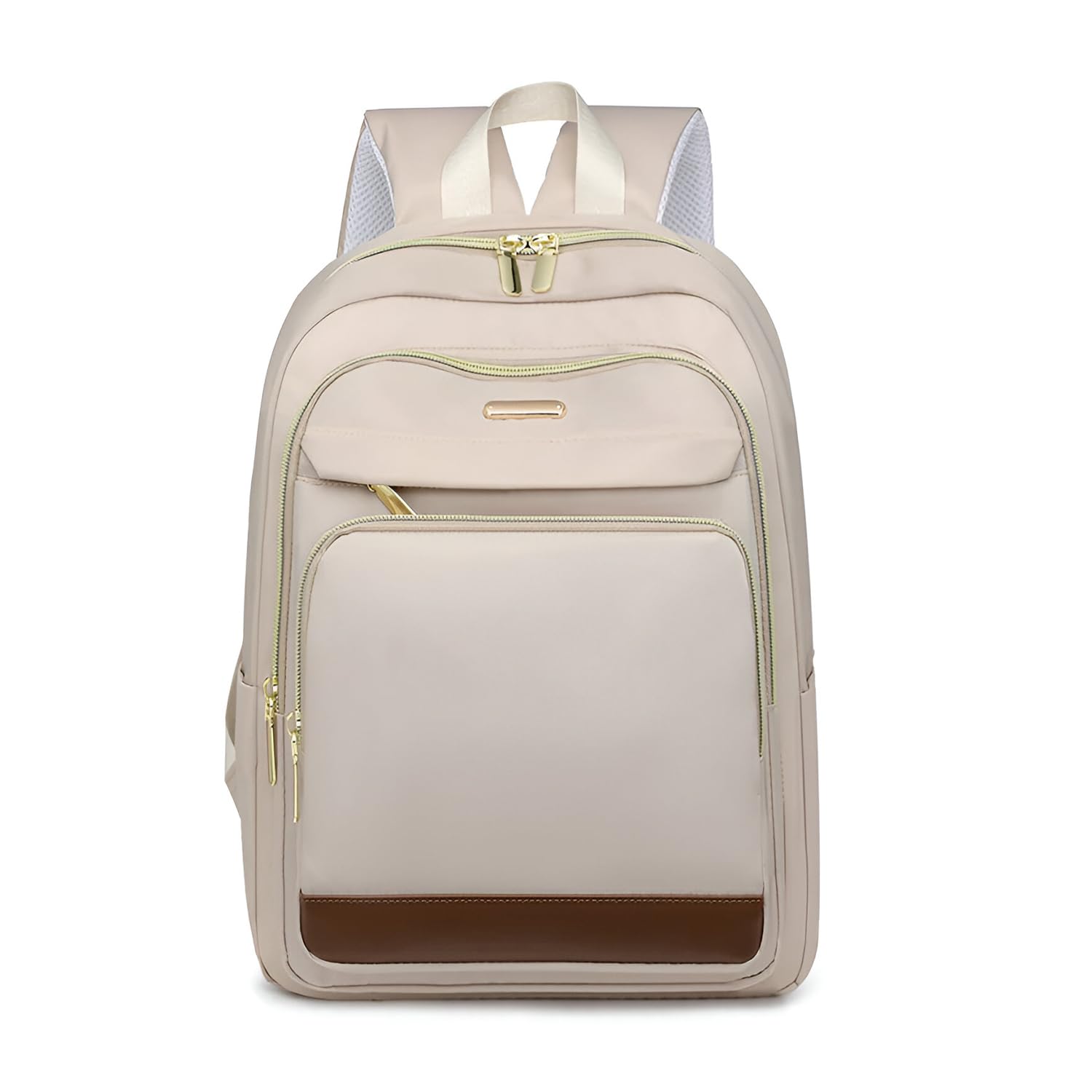 SYGA Women Elegant Travel Backpack – Stylish with Contrast Brown Accent, Multi-Compartment Design