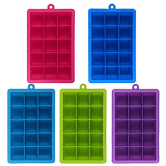 SYGA 15-Cavity Silicone Square Ice Tray Mold Frozen Maker Big Ice Cube Tray Bar Mould(Random Color)