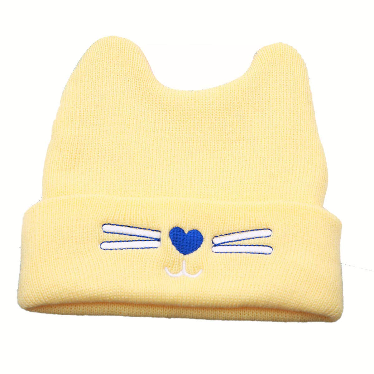 SYGA 1 Piece Medium Knitted Head Design Baby Wool Sleep Cap_Black