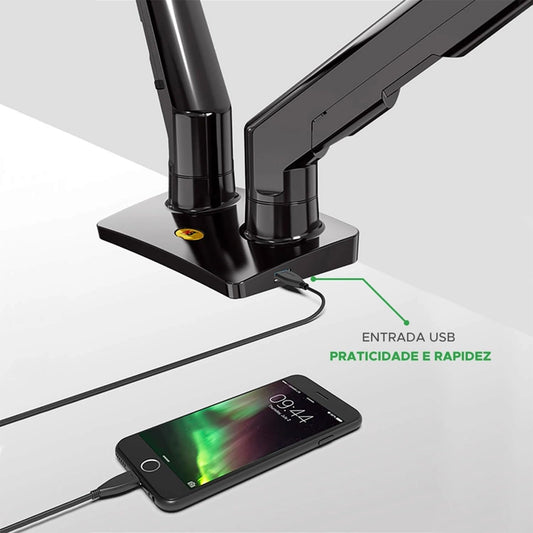 SYGA NB G55 Dual Monitor Arm Stand, 27-34 Inches, Adjustable Gas Spring Mount-Black