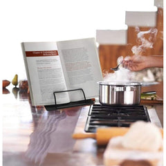 SYGA Reading Bookshelf Metal Mini Book Stand,Book Holder, Adjustable Cookbook,Documents Holder, Portable Bookstand for Music Books, Textbook, Recipe,Tablet, Ipad(Black)