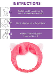 MOMISY Elastic Lovely Hair Band Wash Face Spa Headband-Washable Facial Band Makeup Wrap Headbands for Women (Red White)