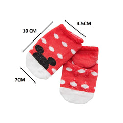 SYGA Small Size 4 Pair Non Slip Cloud and Mickey Design Ankle Length Baby Socks