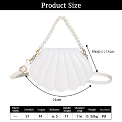 SYGA Women's Casual Crossbody Purse, Small Size With Zipper Closure Shell Bag (White)