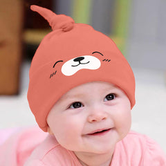SYGA Baby Cap Cotton Small Cute Puppy Long Tailed Design Strechy Comfortable for Baby Sleep Cap 0-2 Years BridgeRed
