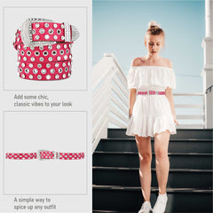 SYGA Women's PU Leather Belt Round Buckle Eyelet Waist Belt, Beige (Pack of 1)