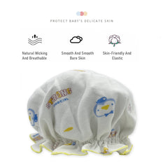 SYGA Newborn Adjustable Cotton Layer Hats Soft Comfort Baby Toddler Print Infant Hat for 0-6 Months 15 X 14 CM (Single Layer Light Blue)