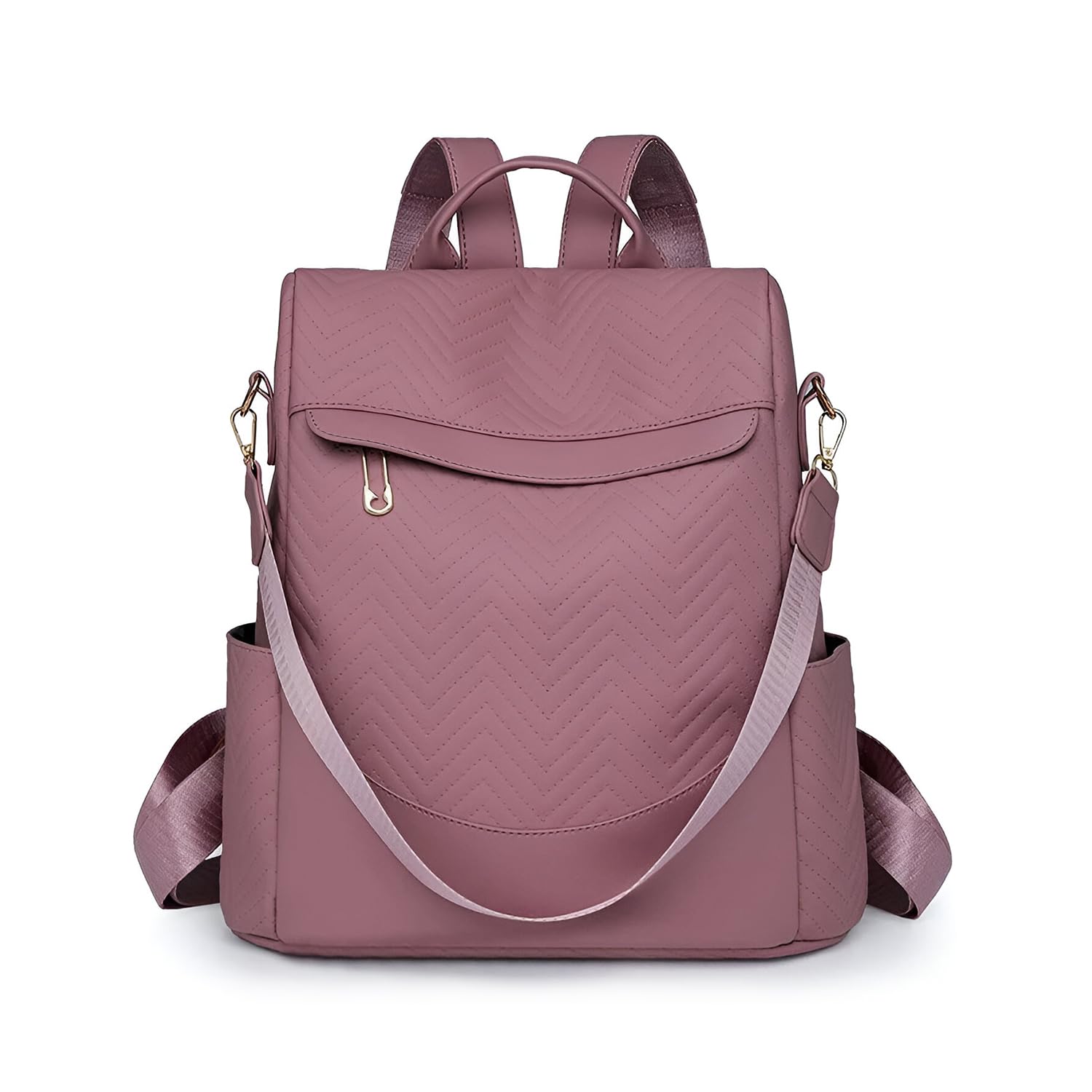SYGA Women Stylish Backpack – Elegant Chevron Pattern with , Ideal for Travel, Work, and Daily Use