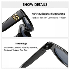 SYGA Style Retro Cat-Eye Sunglasses For Women, High-End Sense Ins Concave Shape Sunglasses (Black)