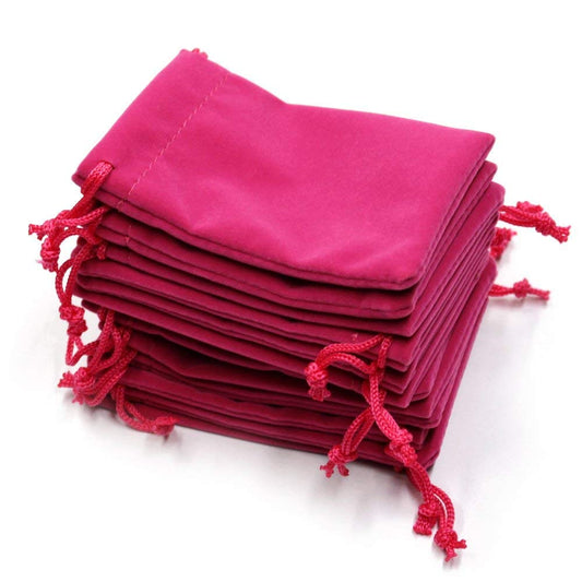 SYGA Set of 10 Velvet Cloth Jewelry Pouches/Drawstring Bags for Jewelry Gift (Pink)