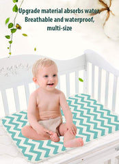 SYGA Baby 1 Piece Large Waterproof Bed Protector Dry Sheet,Washable Reusable Bed Protector_Cyan Waves