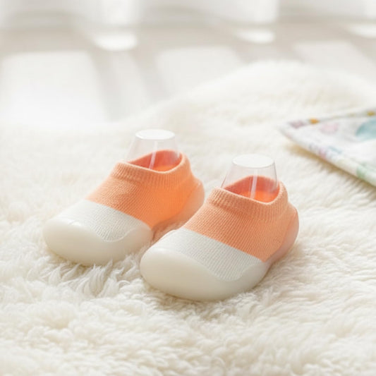 MOMISY Kids Cotton Baby Shoe Socks | Soft Breathable Socks for Kids 2–3 Years | Comfortable, Stylish & Protective Everyday Wear (Orange)