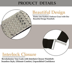 SYGA Decorative Belt For Women, Metal Elastic Waistband, Fashionable Fish Scale Pattern Elastic Wide Belt, Versatile For Dresses And Dresses(Silver)