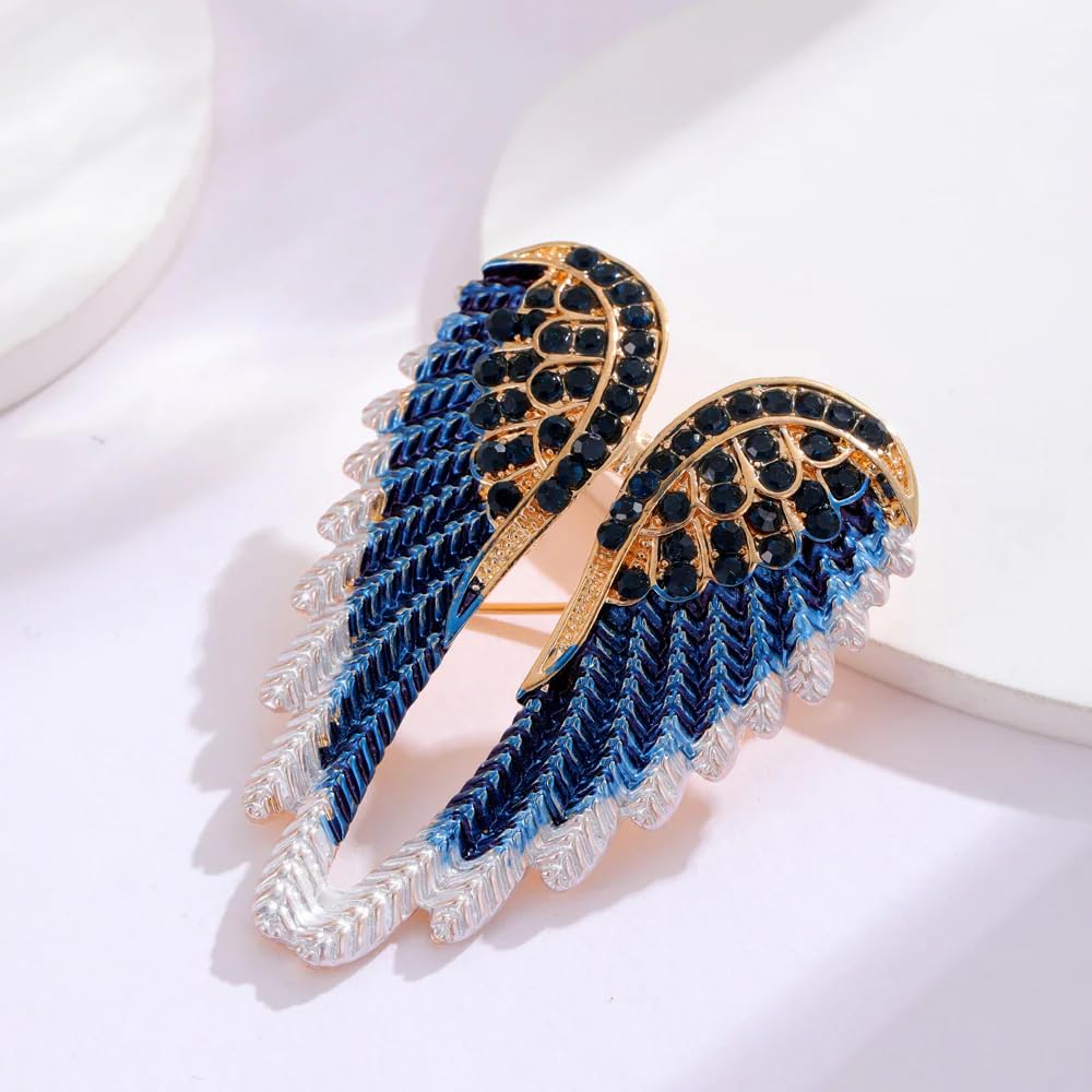 SYGA Brooch Pin Fashion Crystal Rhinestone Jewellery Pin Vintage Clothing Accessories Decoration Angel Wings Brooches For Women- S262