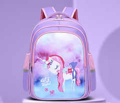 SYGA Kids School Bag Cute Pony Design, Lightweight Backpack for Elementary school students (Light Purple)
