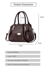 SYGA Women's Bags Soft Leather Middle-Aged And Elderly Women's Bags Single Shoulder Crossbody Bag(Brown)