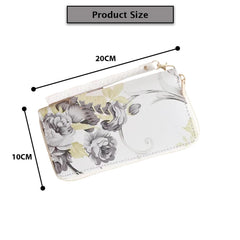 MOMISY Women's PU Leather Clutch Purse, Party Wedding Wallet with Zipper (Black)