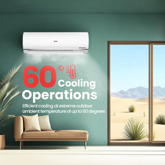 Haier 1.5 Ton 5 Star Triple Inverter Split AC (4850 W, Copper, 7 in 1 Convertible, 4-Way Swing, Frost Self Clean, HD Filter, Cools at 60Â°C, 20 Mtr. Air Throw - HSU18K-PYSS5BN-INV, White)