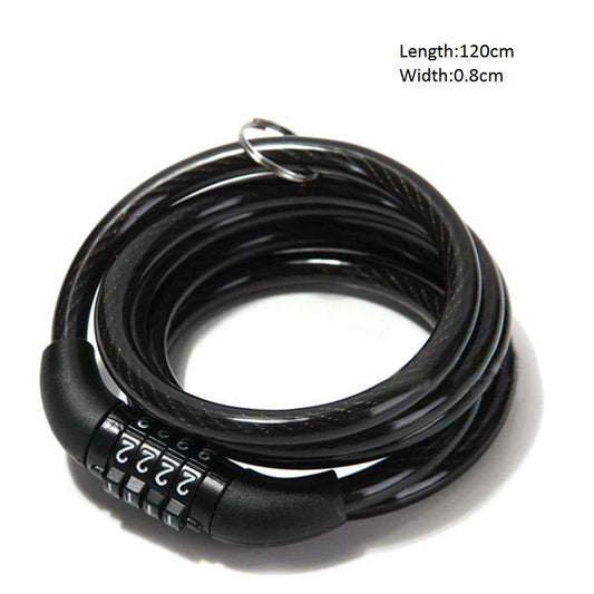 SYGA Small Motorcycle Lock Combination Anti-Thief Security Cable Bike 4 Digit Bicycle Lock