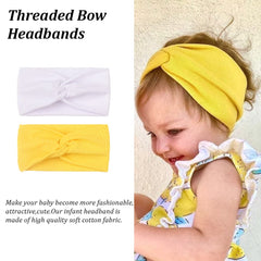 SYGA Pack of 2 Baby Headband Threaded Soft Strechable Hairbands Newborn For Infant Toddlers Kids 0-3 Year(Pink-Green)