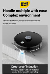 Smart Saver Vacuum Robot Cleaner – Advanced LDR Laser Navigation, 4500 PA Suction, 3-Level Adjustment, No-Go Zone, 280ml Electric Water Tank, 480ml Dust Box, Breakpoint Resume