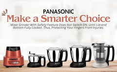 Panasonic Heavy Duty Mixer Grinder For Kitchen MX-AV425 (Sunstone Orange) Elements Series Powerful 1500W (MMLW) 4 Jar (Three-304 Stainless Steel & 1Juicer Extractor Jar) | 5 Years Motor Warranty