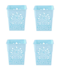 SYGA 4 Pieces Plastic Square Shape Storage Pen Holder_Blue
