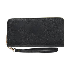 SYGA Women's PVC Material , Zip-Around  Wallet with Flower Pattern, Card and Coin Holder