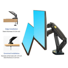TECVITY - F160 17" to 30" Gas-Strut Dual Monitor Desk Mount Arm 17" - 30" up to 9 Kg per Arm