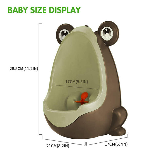 SYGA Cute Frog Potty Training Urinal for Boys with Funny Aiming Target_Brown