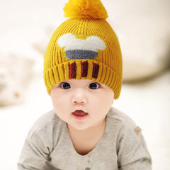 SYGA Unisex Baby Winter Hat Pom Pom Beanie Warm Knit Hats Infant Winter Cap for 1-5 Year Khaki