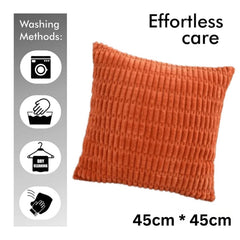 MOMISY Corduroy Cushion Throw Pillow Covers Pink 45 x 45cm, 18x18 inch (5, Orange)