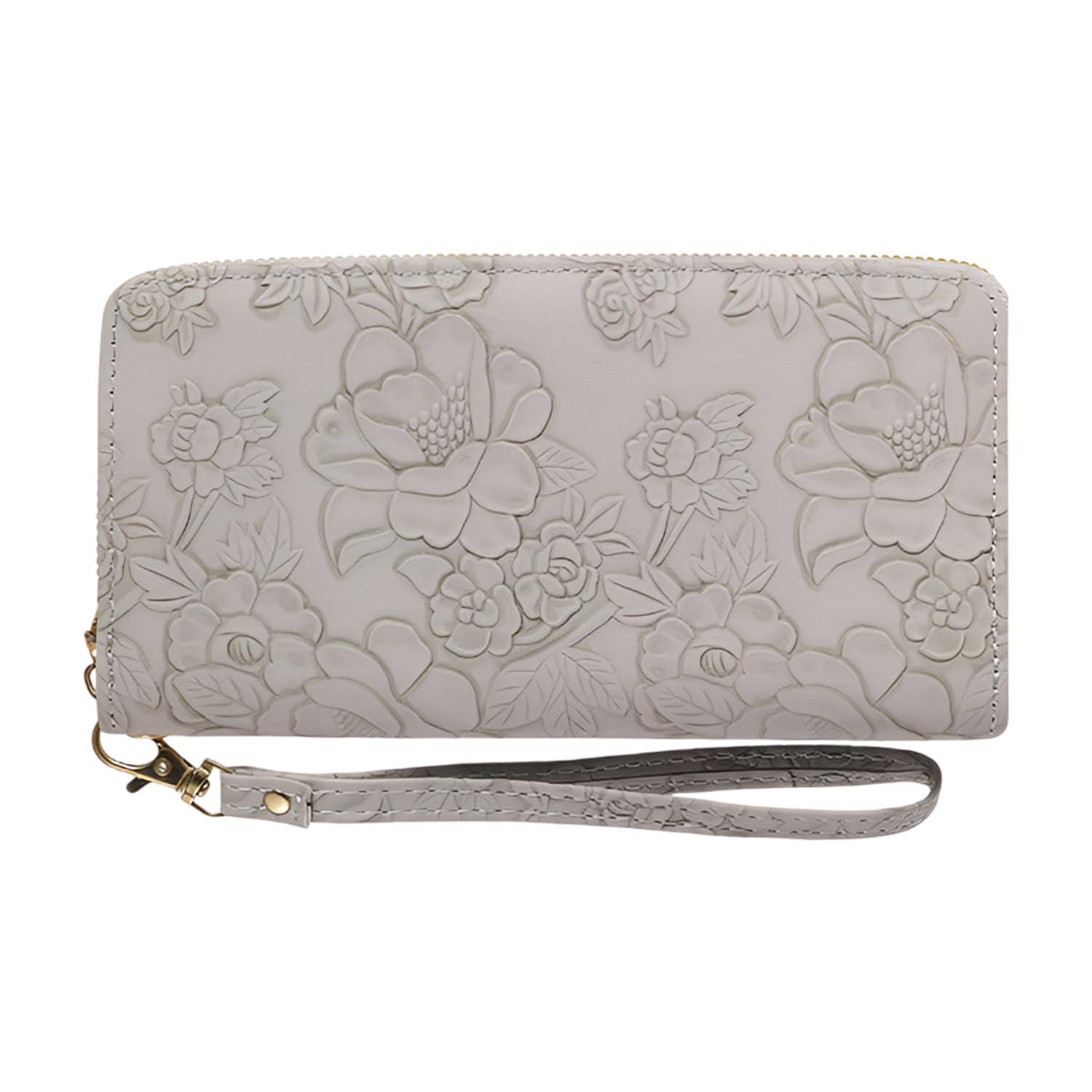 SYGA Women's PVC Material , Zip-Around  Wallet with Flower Pattern, Card and Coin Holder