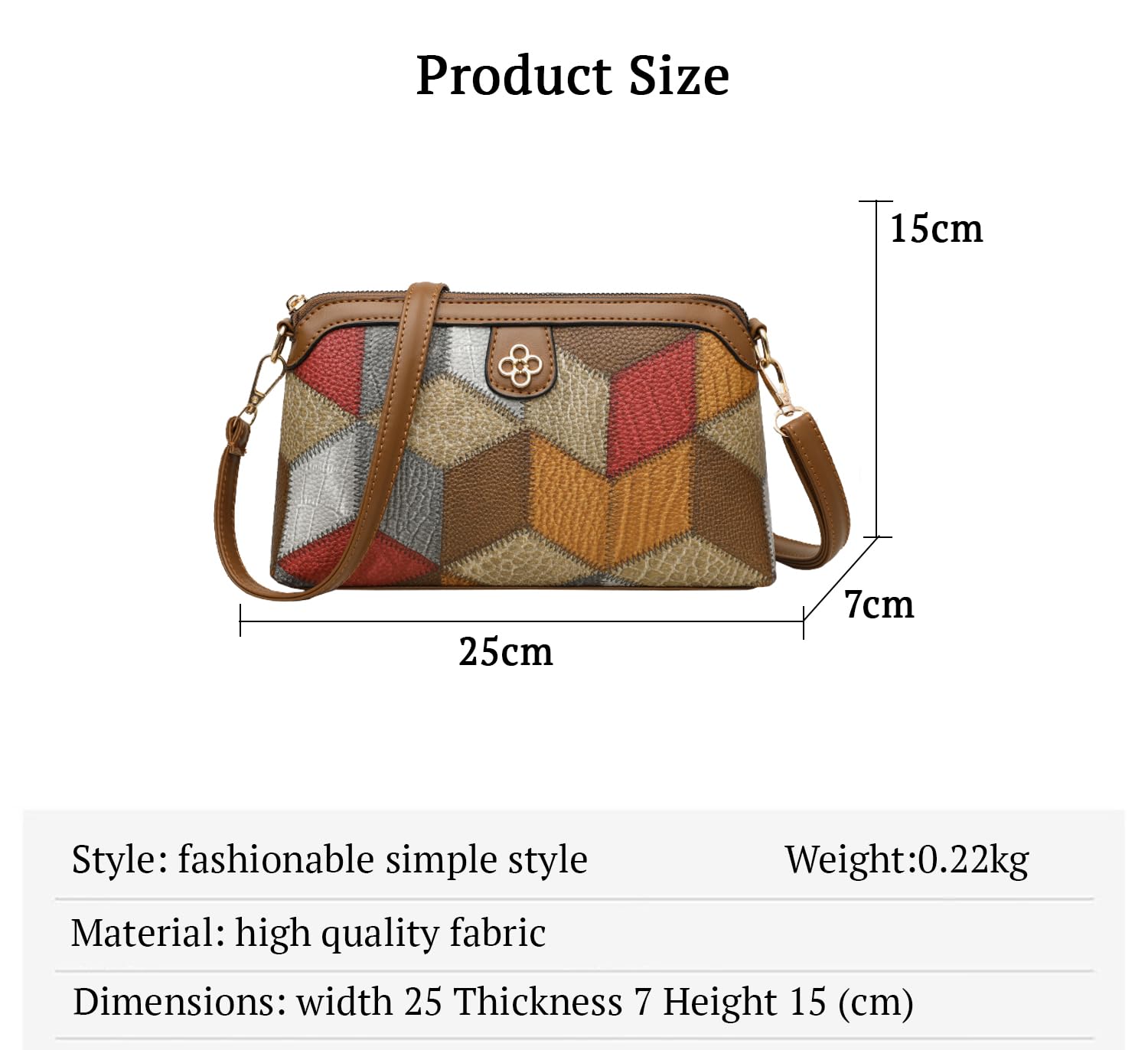 SYGA Women's Bohemian Crossbody Bag Niche Ethnic Design Women's Bag Shoulder Bag Crossbody Coin Mobile Phone Bag(Gray Brown)