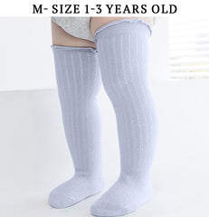 SYGA Baby Socks Soft & Cozy Cotton Blend Socks for Infants and Toddlers Size-S Suitable For 0-1 Years old(Light Blue)