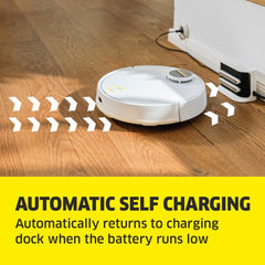 KARCHER RCV 3, 2-in-1 Robotic Vacuum Cleaner with Mopping, 2500 Pa Suction Power, 3200 mAh Battery, 120 Min Runtime, Advanced LiDAR Technology, Fall Sensors, Smart App Control, German Tech, White