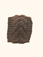 MOMISY HeadBand Wool Blend for Girls and Women (Geometric, Brown)