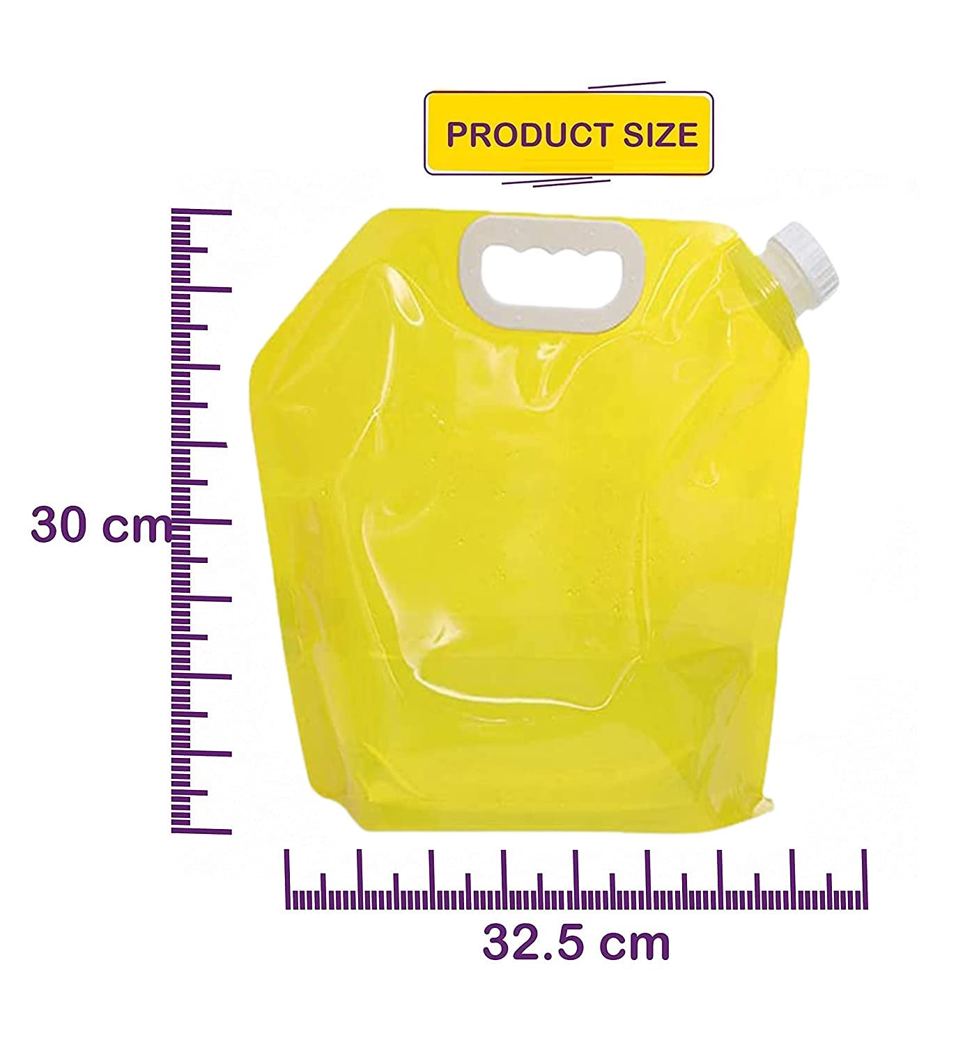 Syga 10 Liters Portable Collapsible Water Storage Tank Water Container Water Carrier Lifting Bag Camping Hiking Survival Kit Tool, Plastic- Blue Transparent
