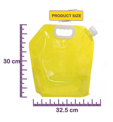 Syga 10 Liters Portable Collapsible Water Storage Tank Water Container Water Carrier Lifting Bag Camping Hiking Survival Kit Tool, Plastic- Blue Transparent