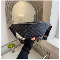 SYGA Pu Small Bag Foreign Style Fashion Shoulder Messenger Bag Light and Simple Ladies Chest Bag(Black)