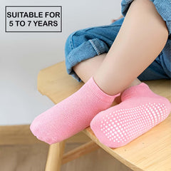 MOMISY Baby Girl Boys Non Slip Toddlers Infant Cotton Stretch Anti-Skid Baby Socks-6 Pairs (AntiSkid-Light, M)-1-2 Years
