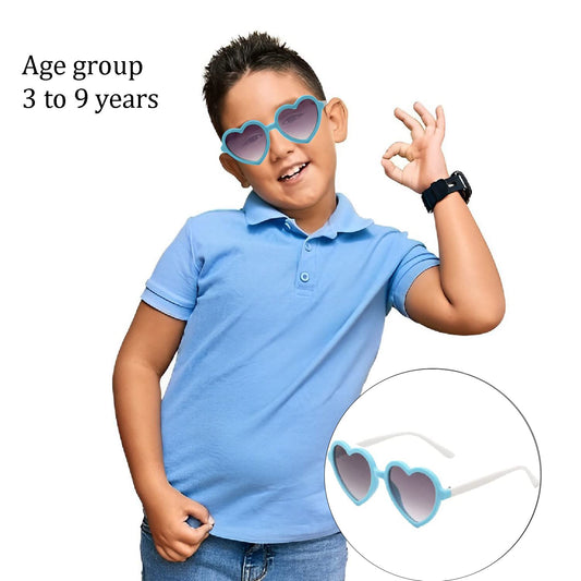 SYGA Children's Cute Heart Shaped Goggles Boys and Girl Baby UV Protection Glasses Baby Children's Polarized Sunglasses - Black