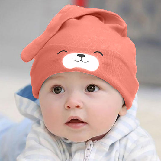 SYGA Baby Cap Cotton Small Cute Puppy Long Tailed Design Strechy Comfortable for Baby Sleep Cap 0-2 Years BridgeRed