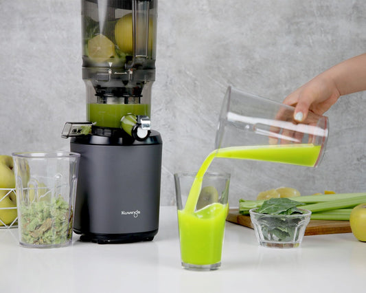 Kuvings AUTO6 Gunmetal Black Hands-Free Cold Press Whole Slow Juicer, Automatic Fruit Cutting Technology, Patented JMCS Technology (10% More Juice), 12Yr Motor Warranty, Best Fruit & Vegetable Juicer
