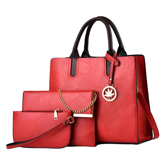 SYGA 3-Piece Women's Handbag, Sling Bag & Wallet Set | Large Capacity Handbag Set | Stylish Shoulder Tote for Daily & Party Use
